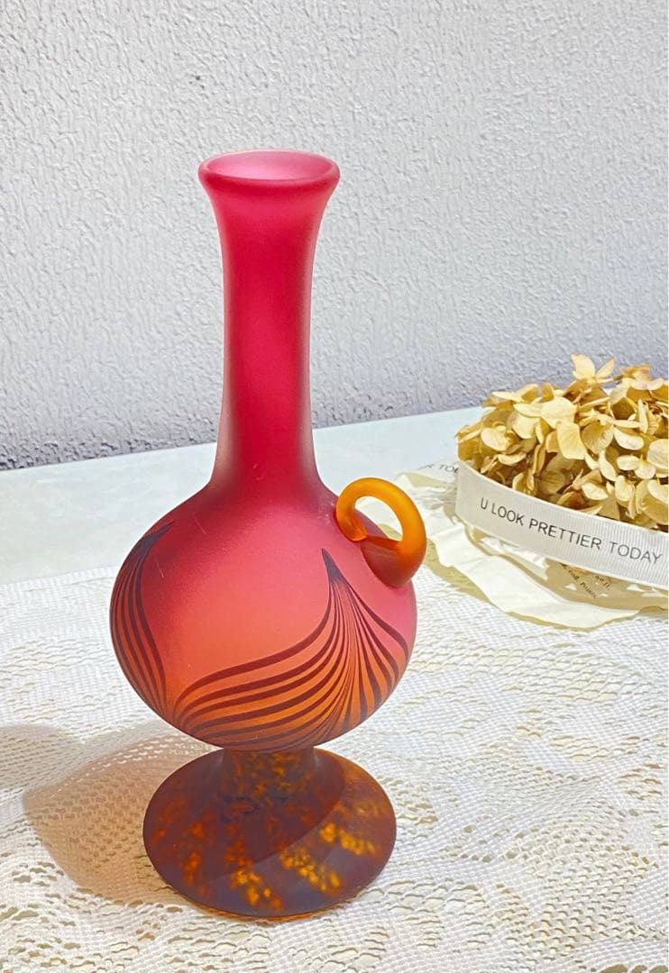 希少 一輪挿し 花瓶 大正ガラス