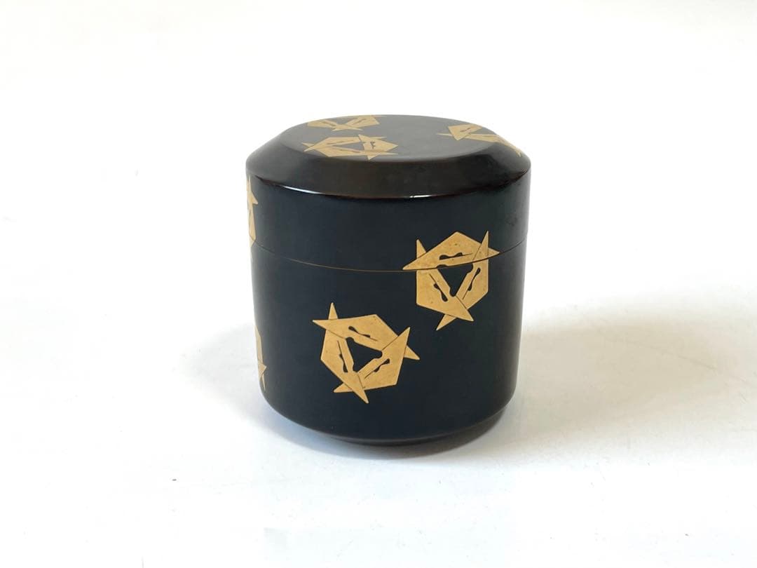 茶道具　二代　前端春斎　雅峯　鱗鶴蒔絵　吹雪　茶入　棗　漆　加賀蒔絵師