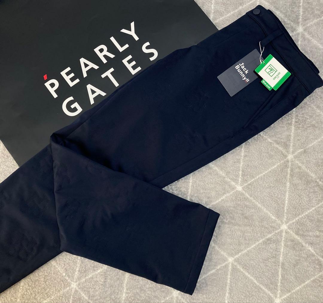 新品 ジャックバニー ピンソニック裏フリース 防風テーパードパンツ(5)L/紺