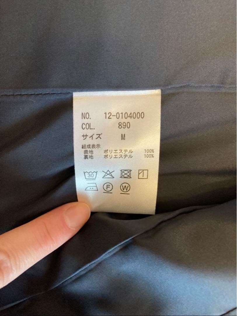 PLST セットアップ ノーカラー パンツスーツ ネイビー 上下 M S