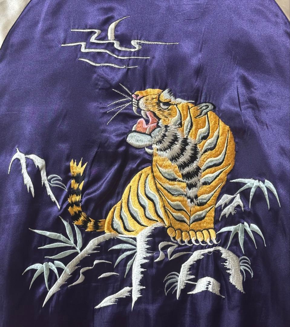 ★希少美品！テーラー東洋 リバーシブルスカジャン 鷲虎龍 ブラック/パープル L