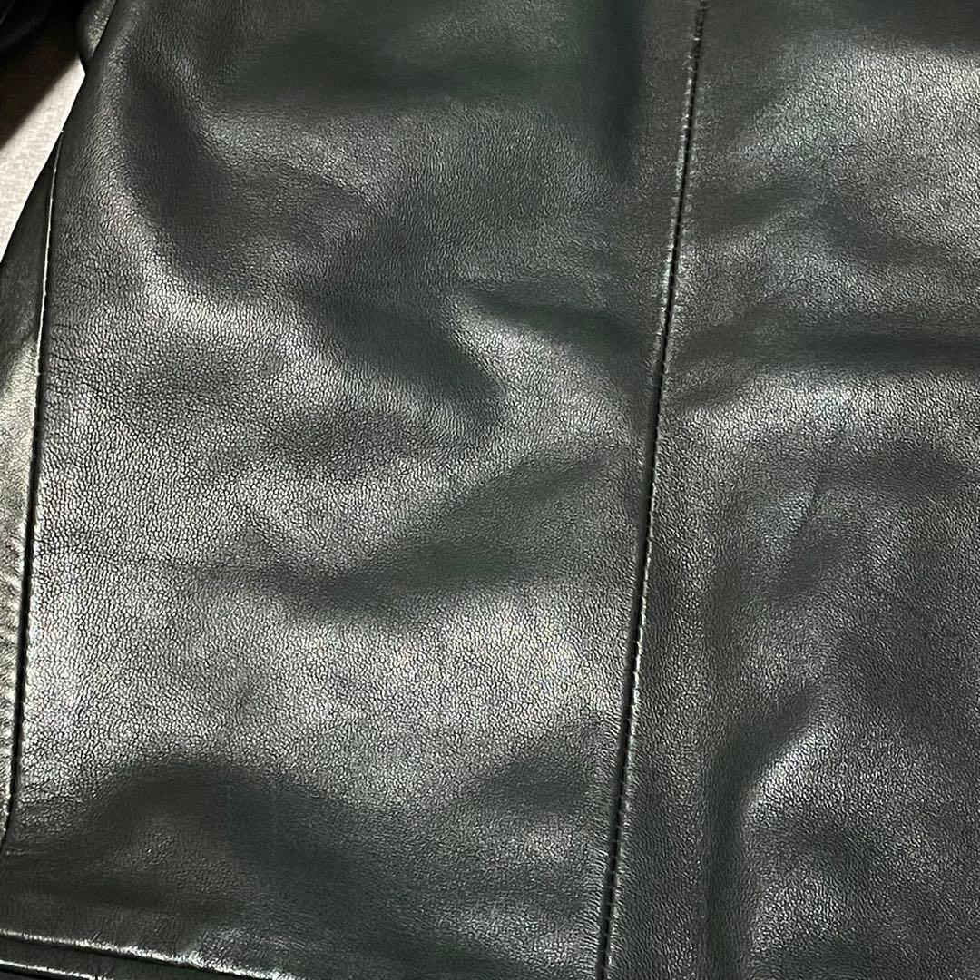 ルッフォ　RUFFO　レザー　テーラードジャケット　シングル　イタリア製　黒