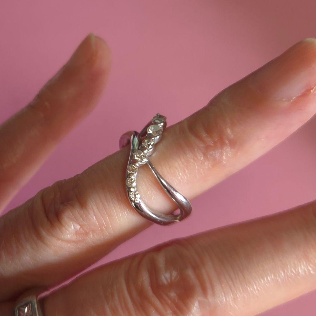 K18WGダイヤモンドリング