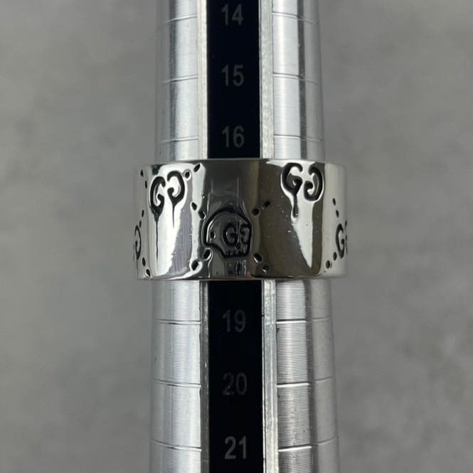 約17.5号/極美品✨ GUCCI ゴースト ワイド シルバー リング 925