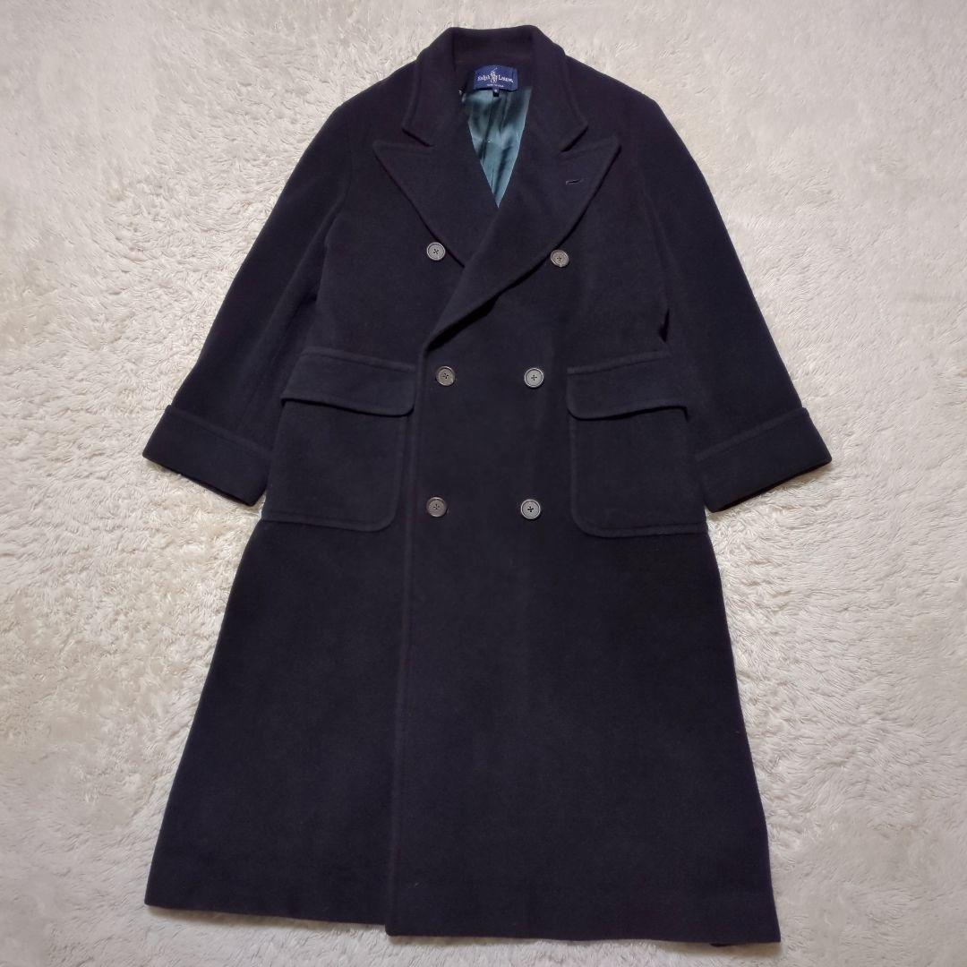 希少美品！ラルフローレン　カシミヤ混ダブルロングチェスターコート　L　USA製