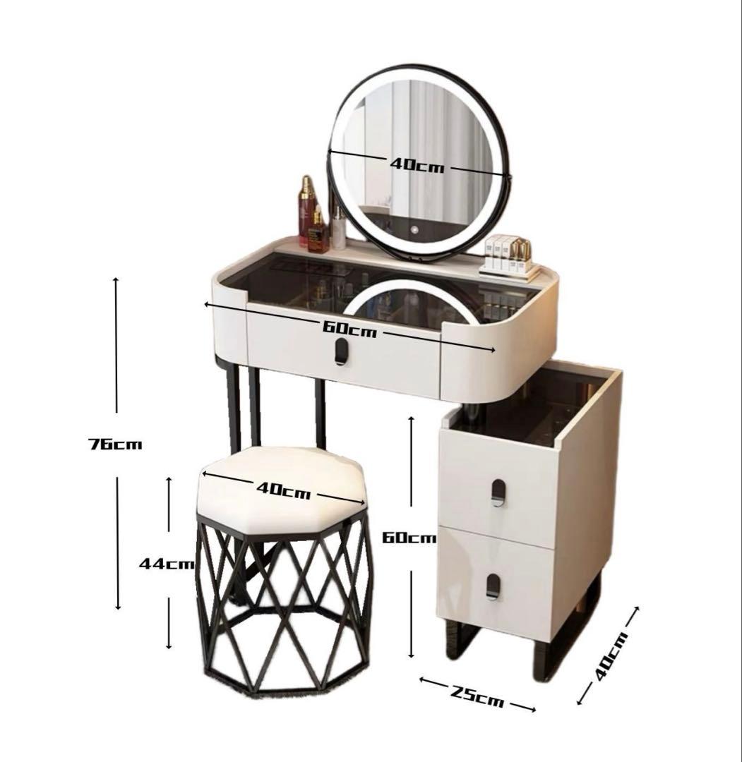 ホワイト ドレッサー ミラー付き