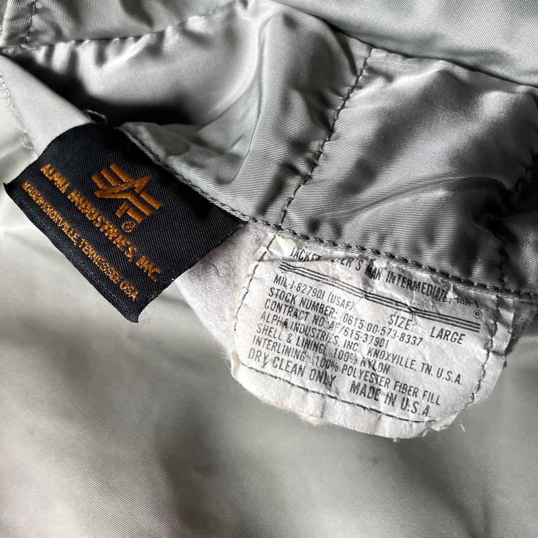 90s アルファ MA-1 flight bomber jacket シルバー