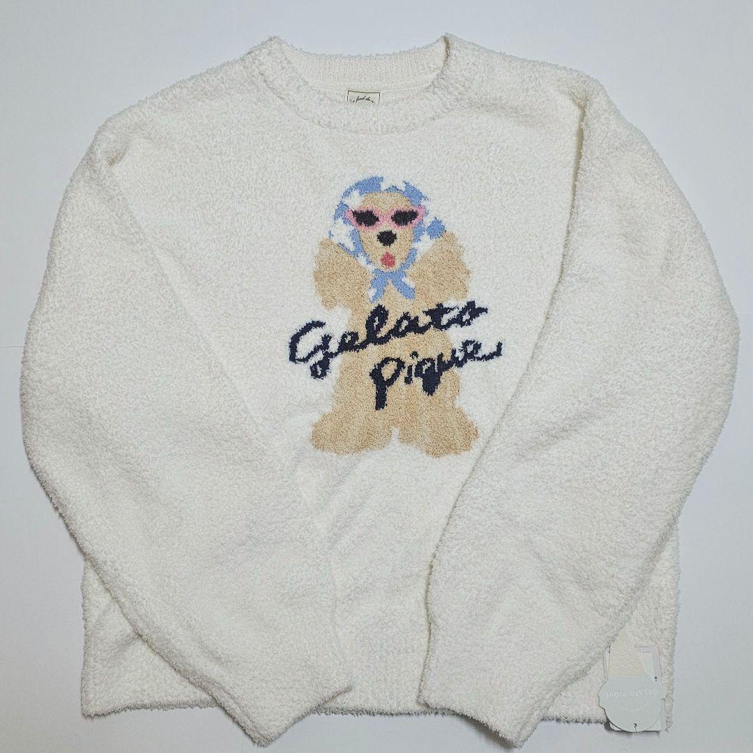 ジェラートピケ スカーフドッグ ジャガードプルオーバー ブルー