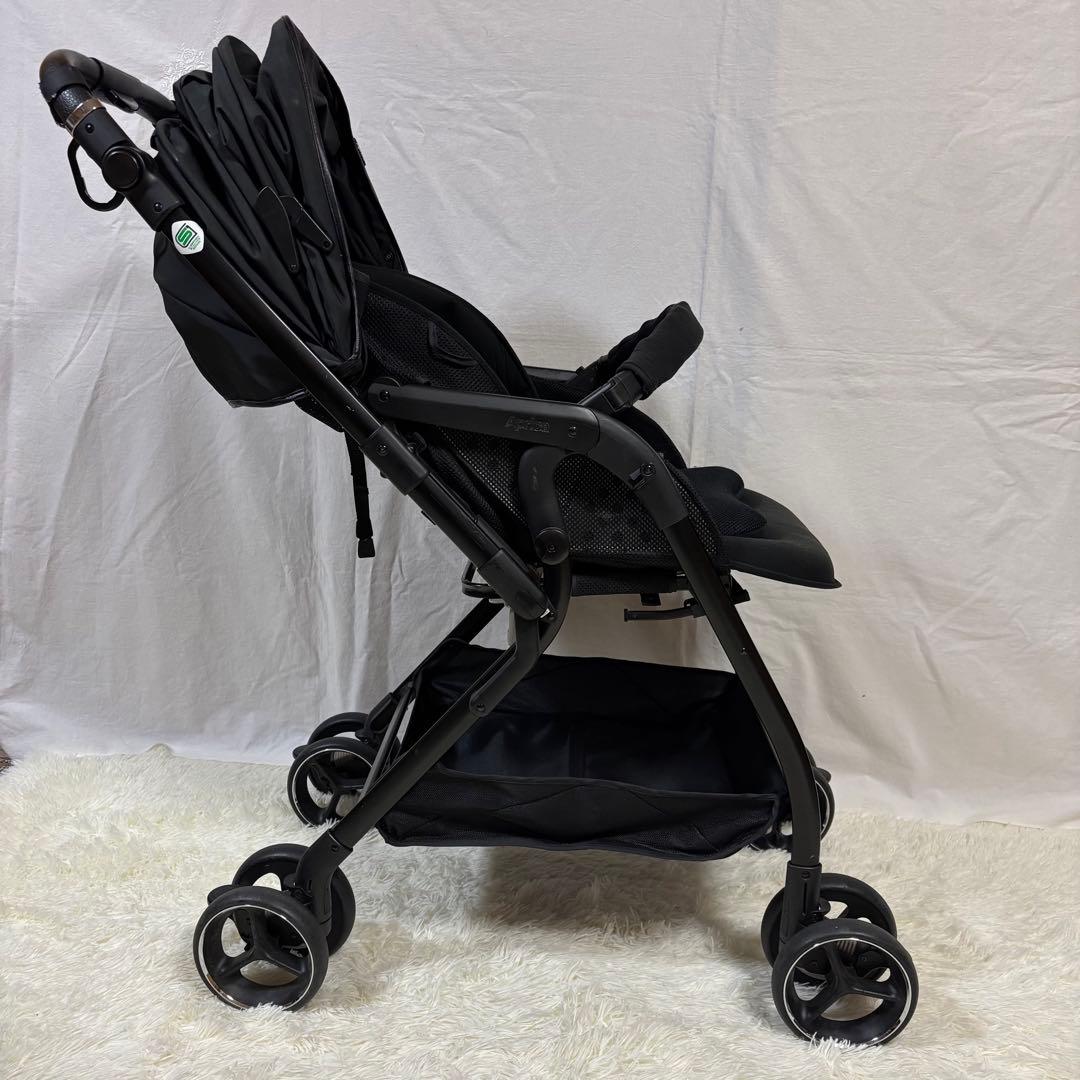 極美品 Aprica オプティアクッショングレイス オニキスブラック ベビーカー