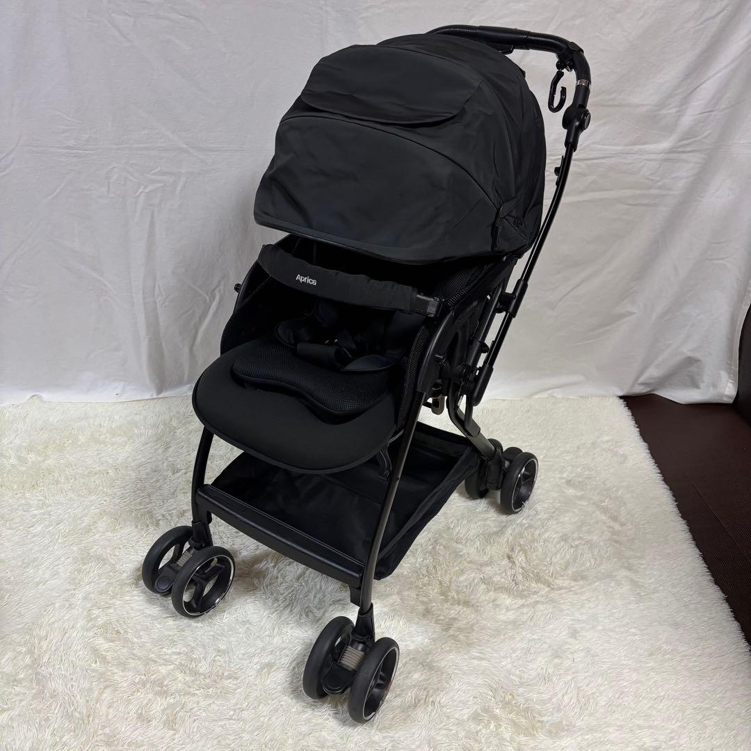 極美品 Aprica オプティアクッショングレイス オニキスブラック ベビーカー