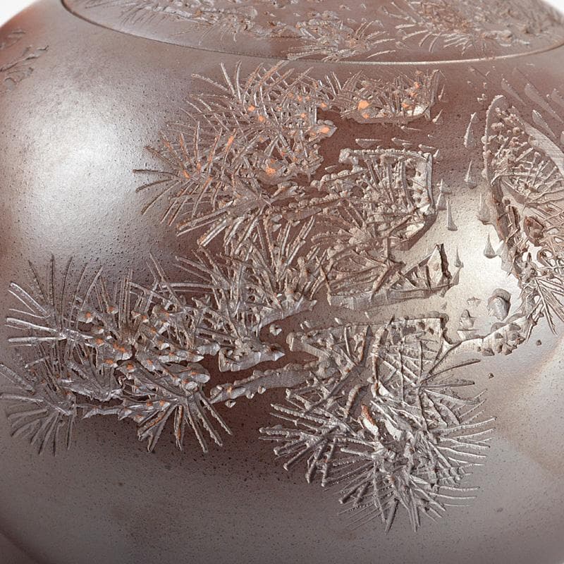 萬古焼　清泉堂　酔月造　紫光刀　花漢詩刻　横手急須　C R5526