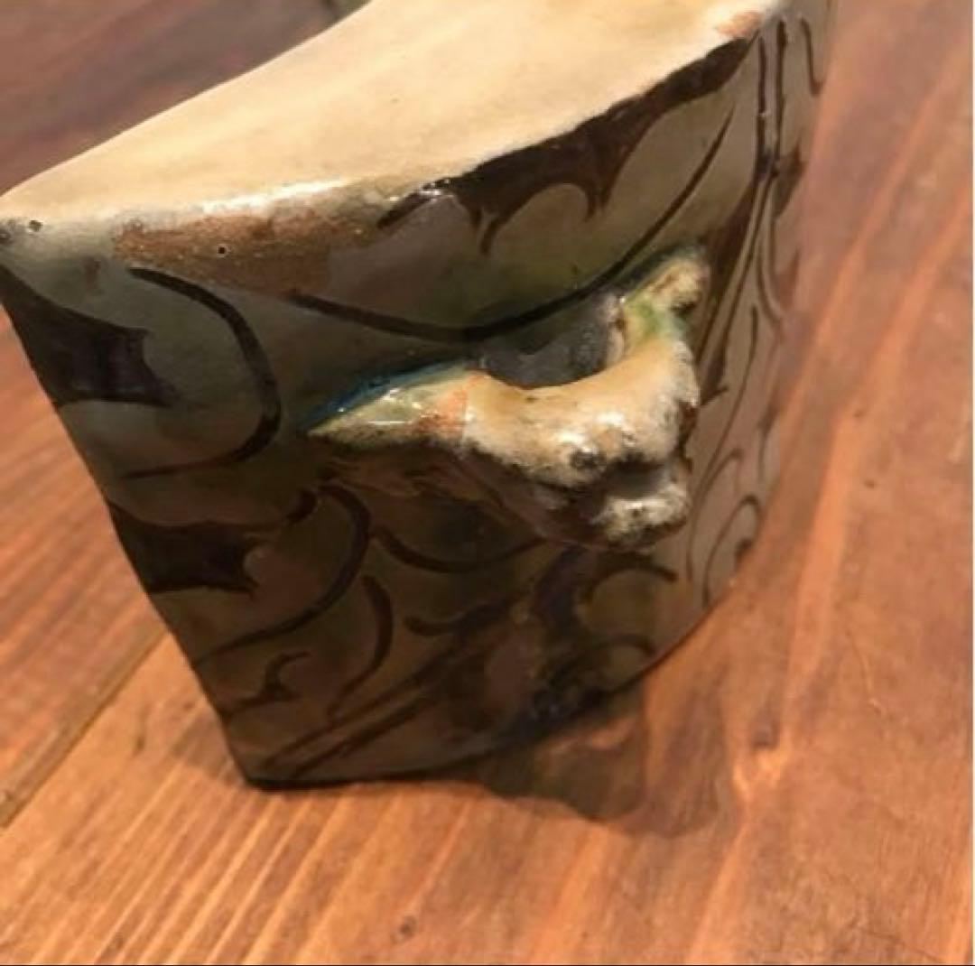 美品　抱瓶　焼物　沖縄　酒器　陶芸　飾りの持ち手が素敵な　丁寧なつくり