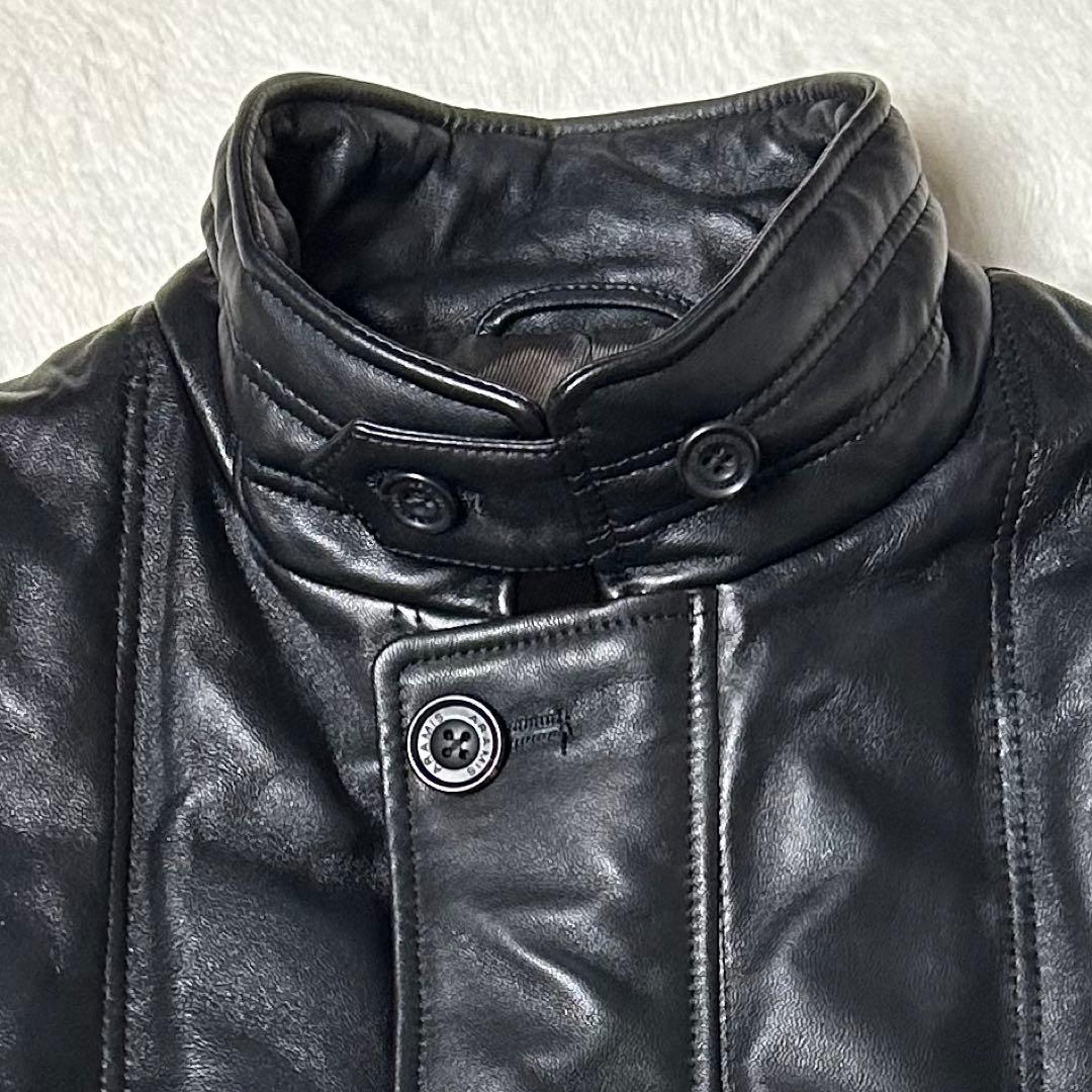 美品✨ ヴィンテージ レザーダウンコート ラムレザー 羊革 黒