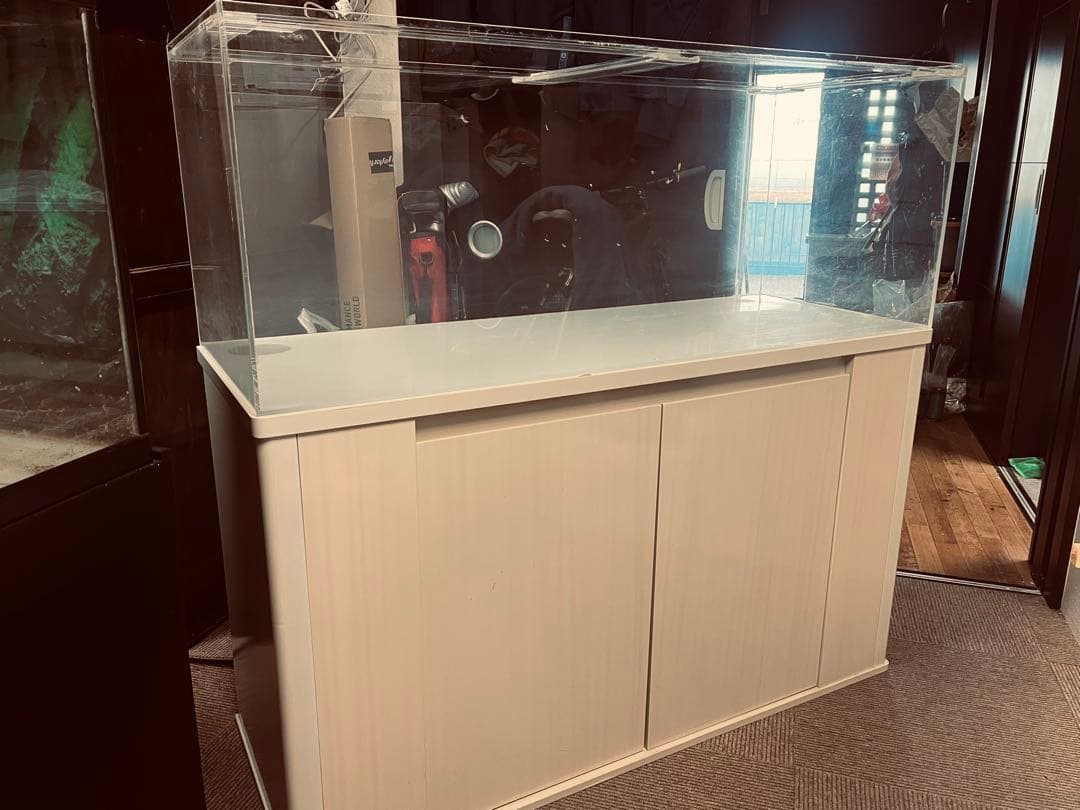 中古アクリル水槽＆キャビネットセット（120×45×45 5㍉厚）おまけ付き