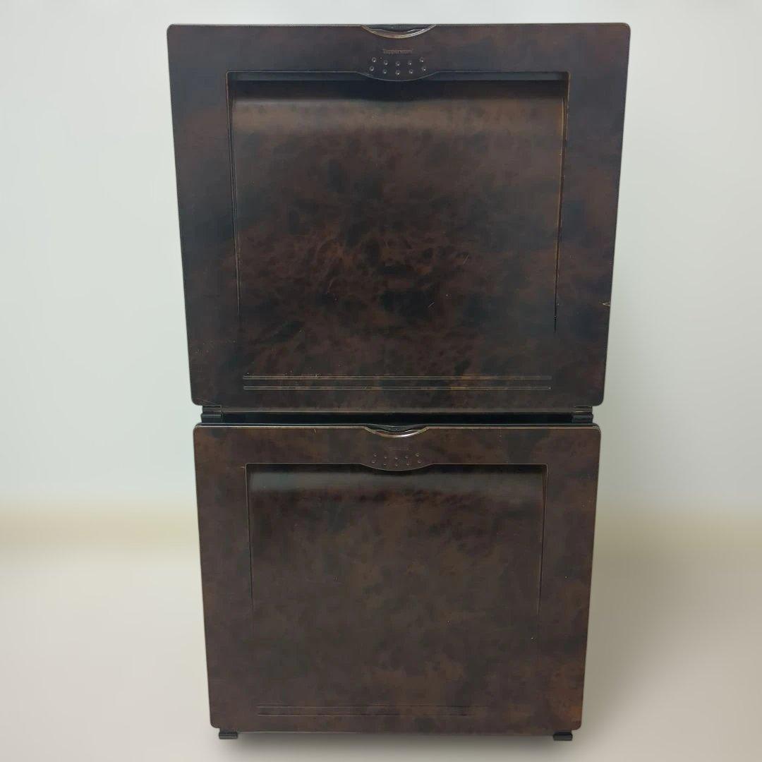 【木目調2個セット】タッパーウェア　スーパーチェスト　収納ケース