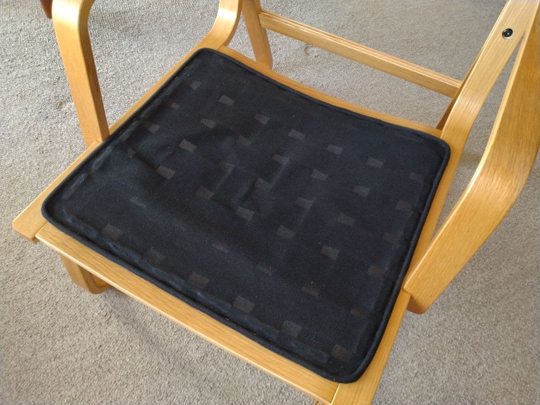 【良品】MUJI無印 ダイニングソファチェアオーク材/リビングでもつかえる茶②