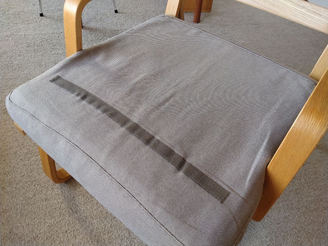 【良品】MUJI無印 ダイニングソファチェアオーク材/リビングでもつかえる茶②