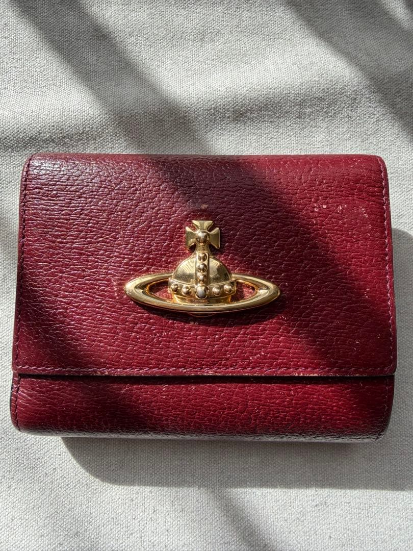 ヴィヴィアンウエストウッド　二つ折り財布　ワインレッド