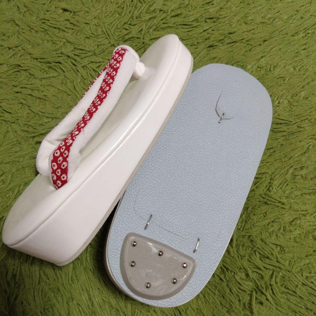 美品★3歳★白い被布＆紫花着物＆白草履小物