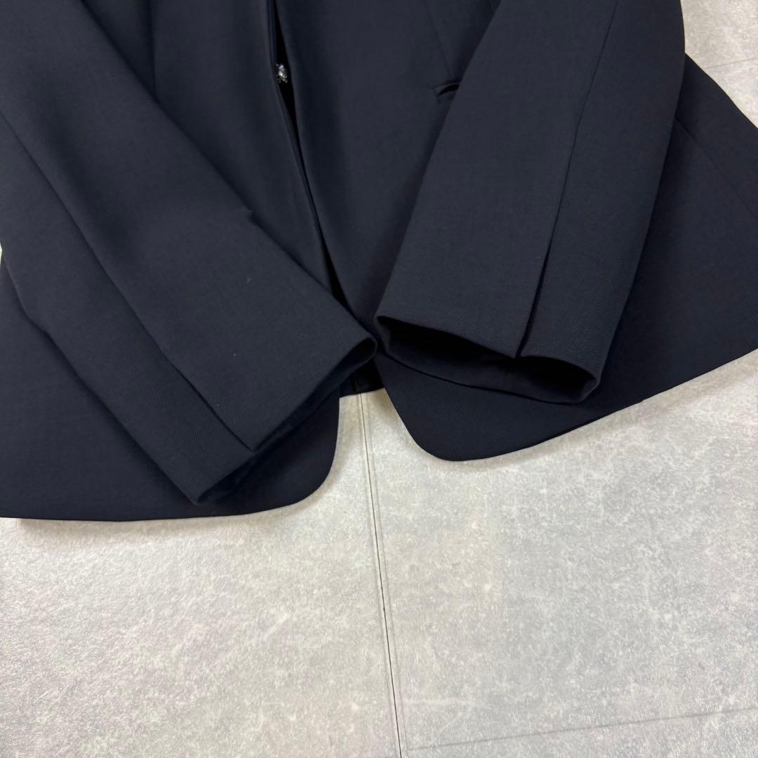 【新品タグ付き】PLST パンツスーツ セットアップ ノーカラー ブラック 黒