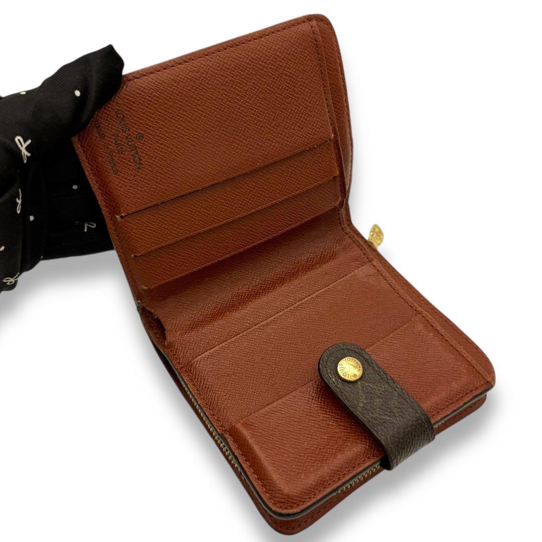 【美品】　ルイヴィトン モノグラム 折り財布 コンパクトジップ　コンパクト財布