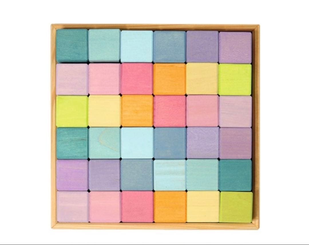 グリムス　パステル　モザイクキューブ　積み木　知育玩具　にじのキューブ