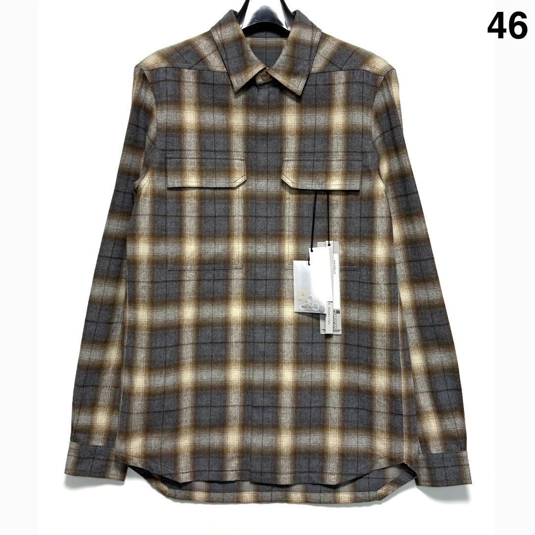 新品 RICK OWENS 25SS OUTERSHIRT GREY PLAID