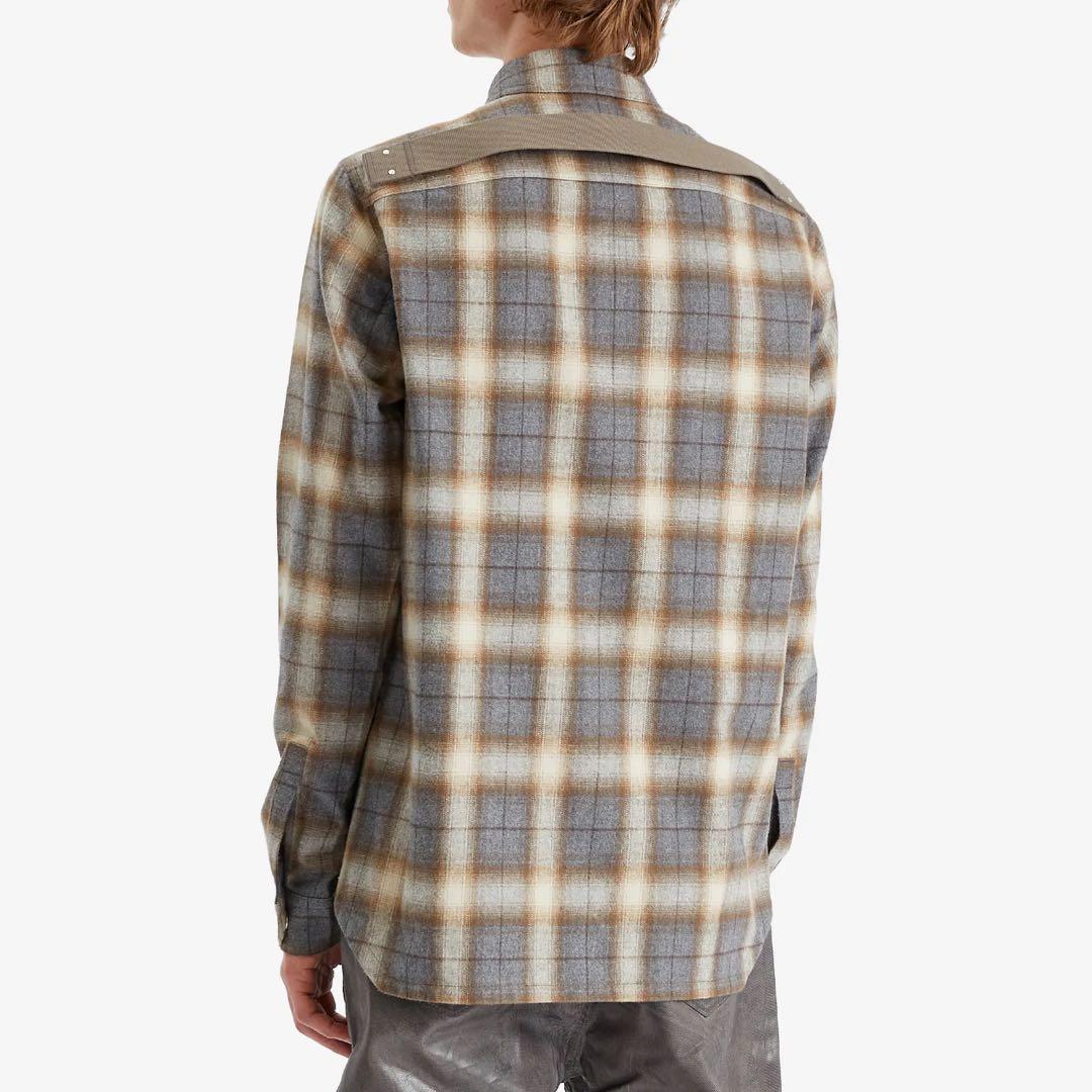 新品 RICK OWENS 25SS OUTERSHIRT GREY PLAID