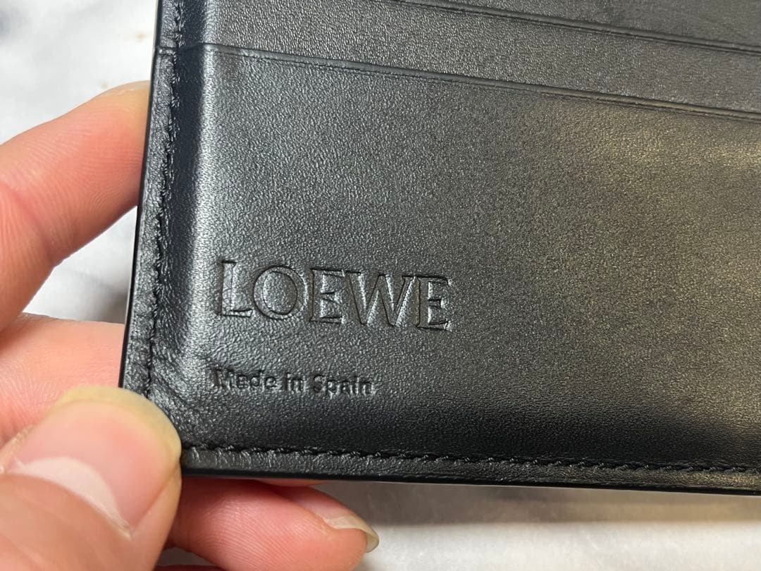 ロエベ 折り財布 パズル アナグラム ロゴ ブラック バイフォールド