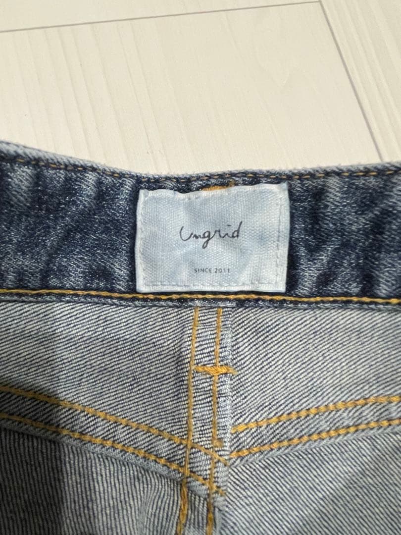 Ungrid ヘムデザインストレッチデニム