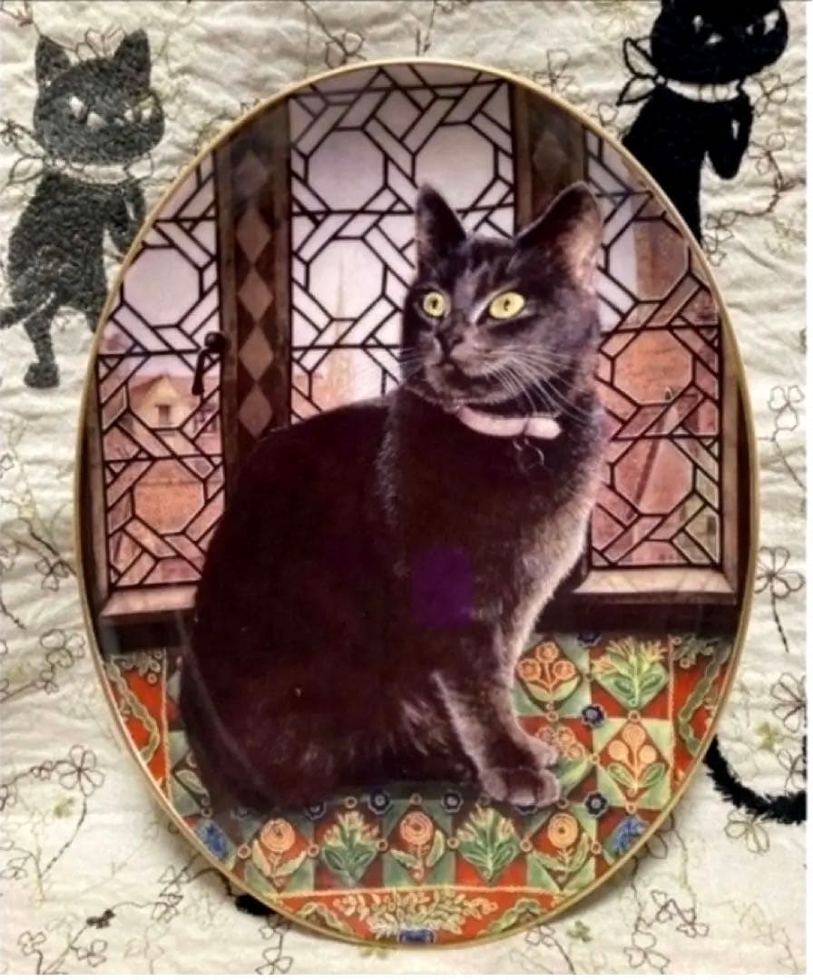 RW社　レスリーアンアイボリー 【Rachael's Cat Blue 】飾り皿