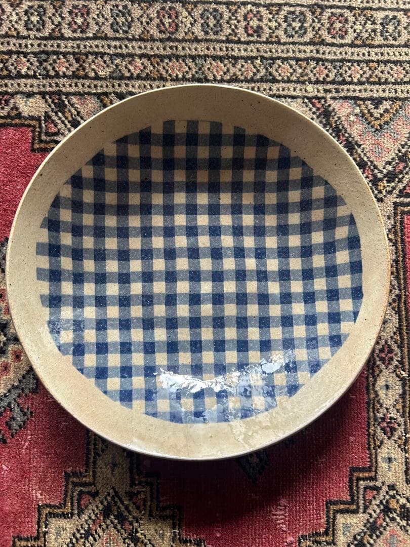 牧谷窯　杉本義訓 練り込み八寸五分皿 深型