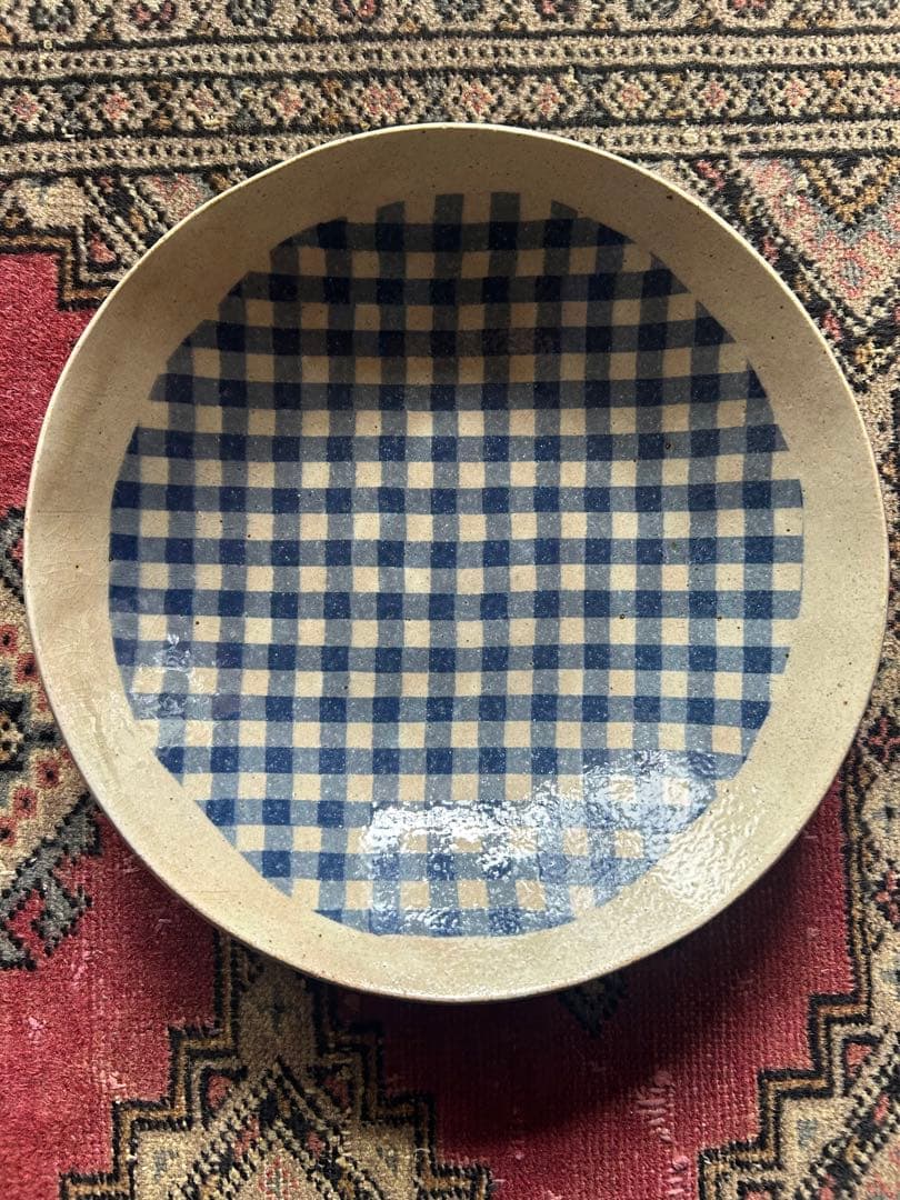 牧谷窯　杉本義訓 練り込み八寸五分皿 深型