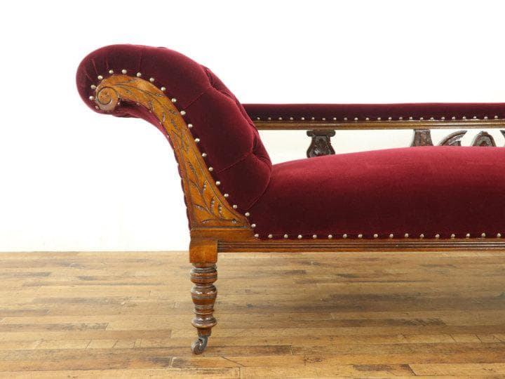 イギリス 1910年頃 シェーズロング アンティーク 張替済 長椅子