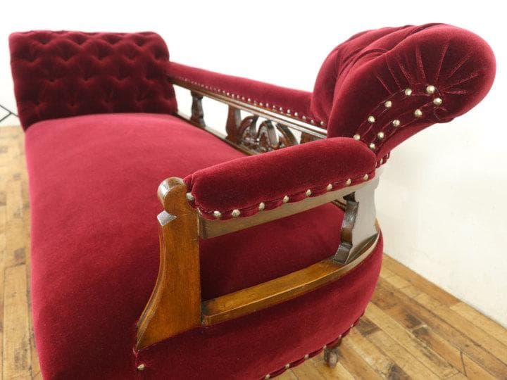 イギリス 1910年頃 シェーズロング アンティーク 張替済 長椅子