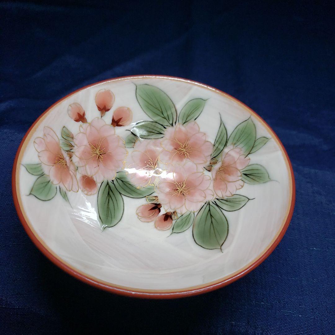 陶あん　京焼　桜　色絵付け　器