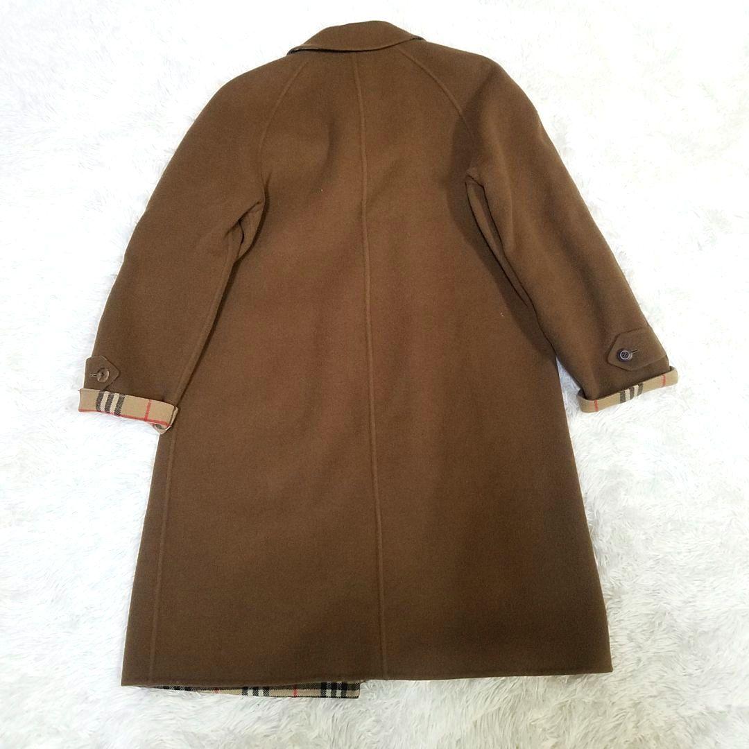 【美品】バーバリーロンドン ロングコート 羊毛 カシミヤ ノバチェック 山陽商会
