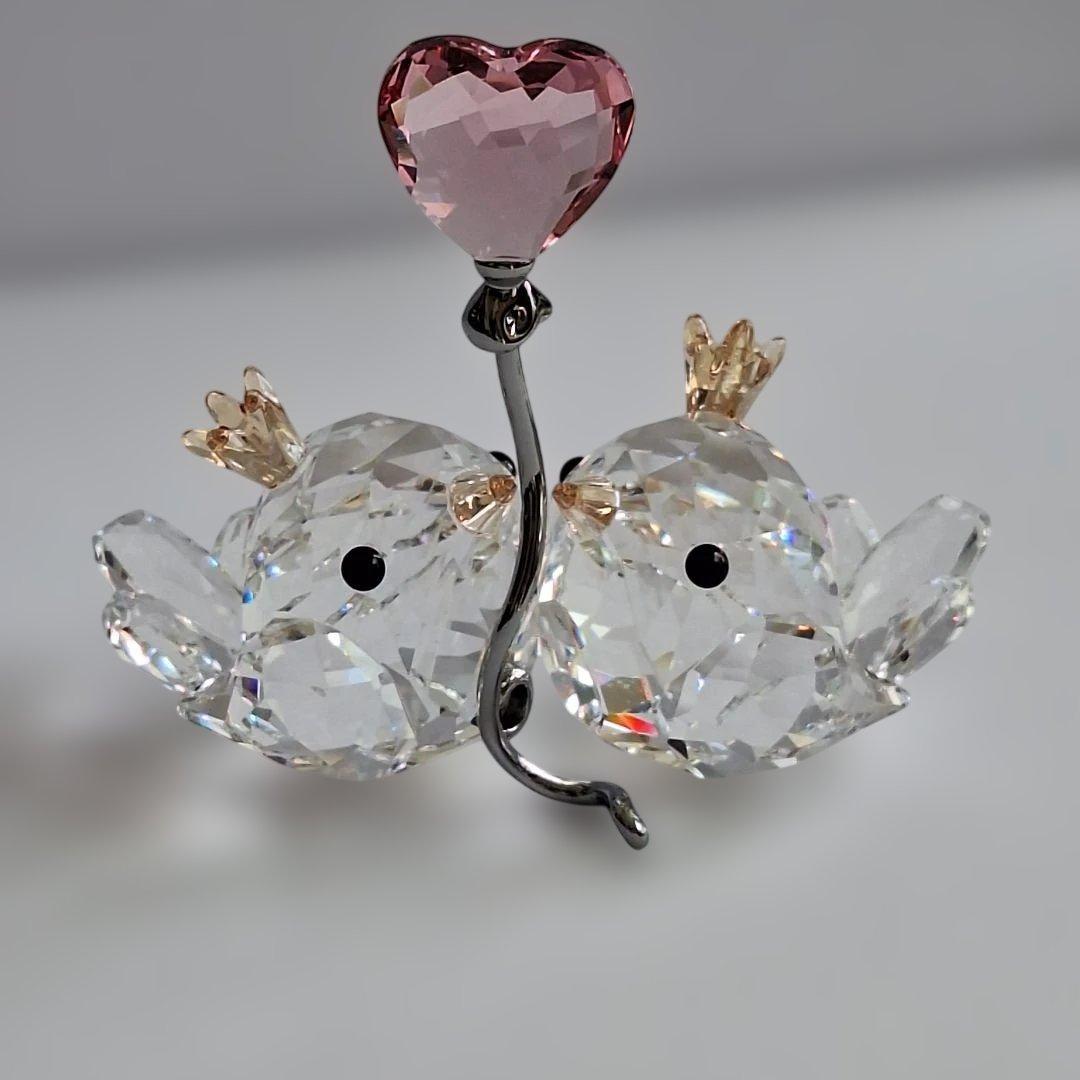 【極美品】SWAROVSKI　スワロフスキー　ラブバード　鳥　置物
