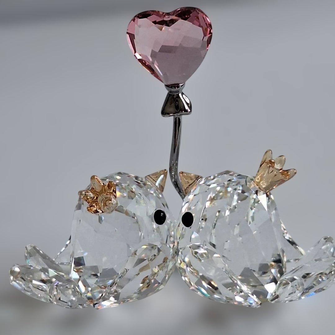 【極美品】SWAROVSKI　スワロフスキー　ラブバード　鳥　置物