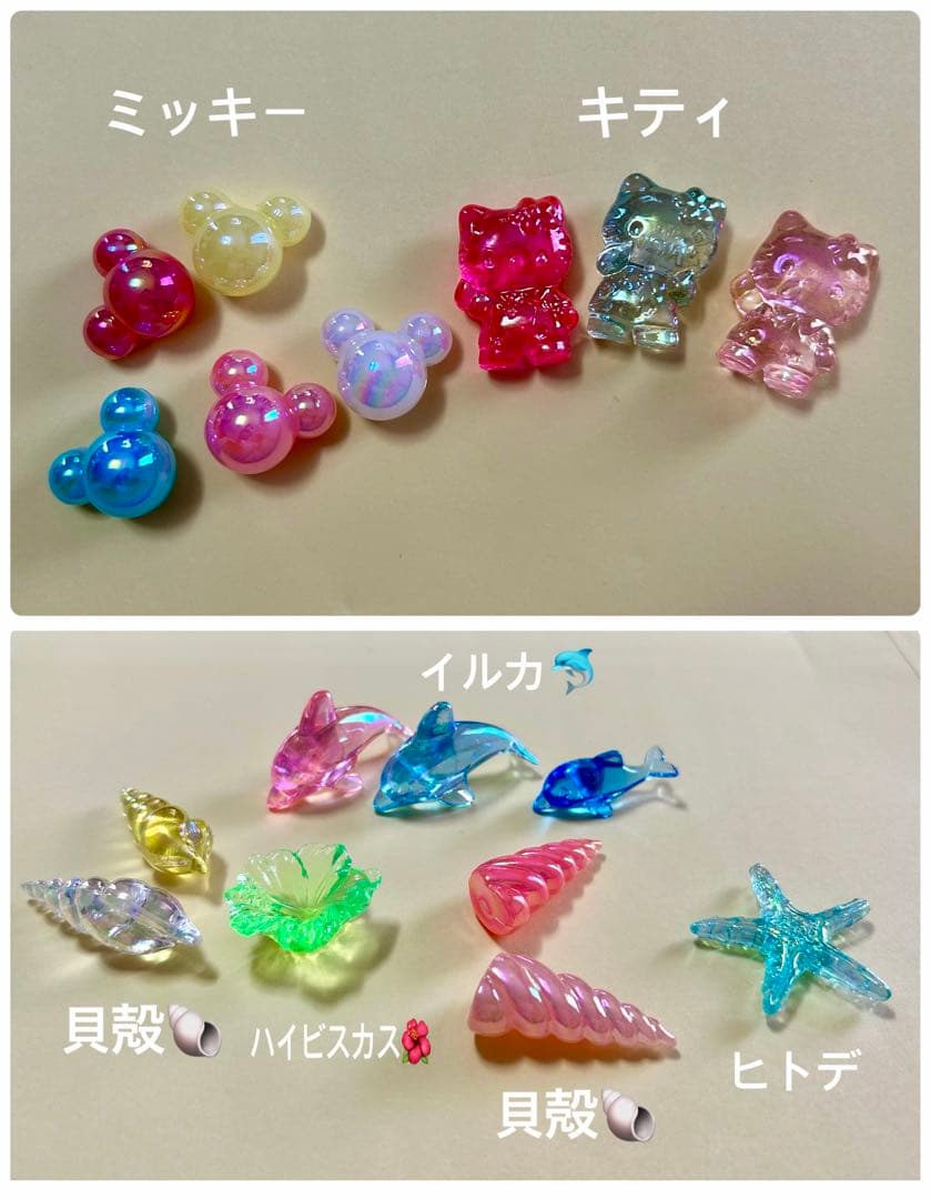 アクリルアイス　インテリア雑貨　置物　キティ・ミッキー・イルカ・動物・ハートなど