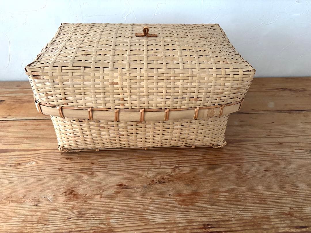 蓋付きバスケット　かご　つづら　行李　こおり　小