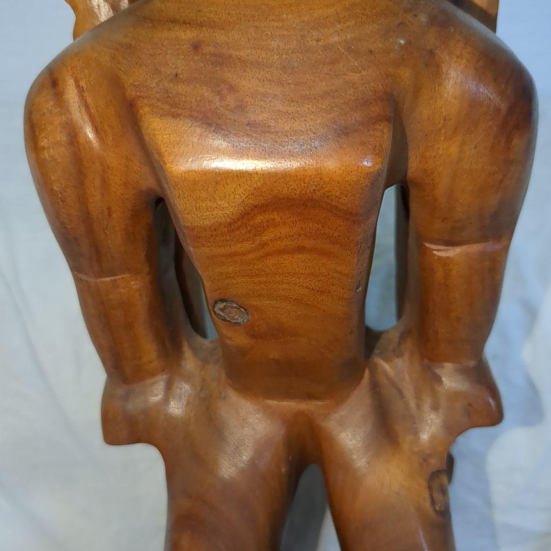 ハワイ　木彫りティキ像　特大サイズ67cm 80年代製　レトロ雑貨