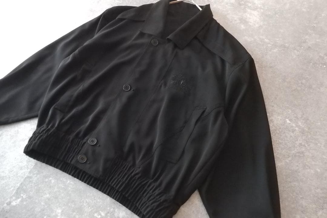 BLACK PIA 日本製 ショート丈 ブルゾン 刺繍ロゴ ブラック M