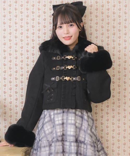 ROJITA ロジータ ハートバックルショートコート ブラック 量産型 地雷