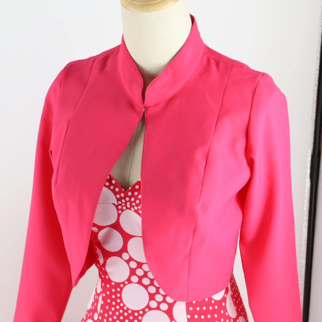 【美品 フラメンコ衣装】鮮やかピンク×水玉 アトリエ貴美恵 ドレス ボレロ