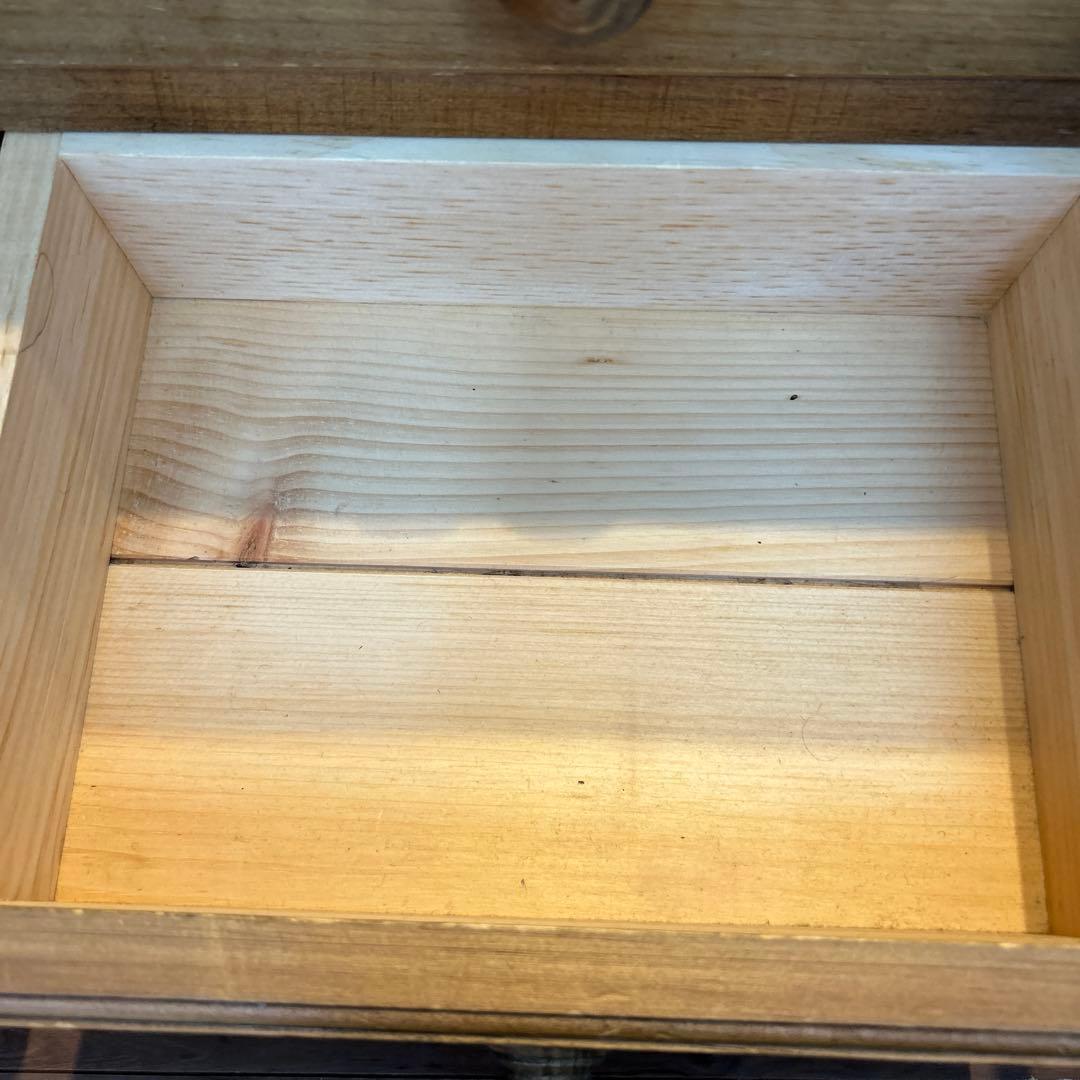 カントリー家具　ローテーブル　キャビネット　引き出し　オープン収納