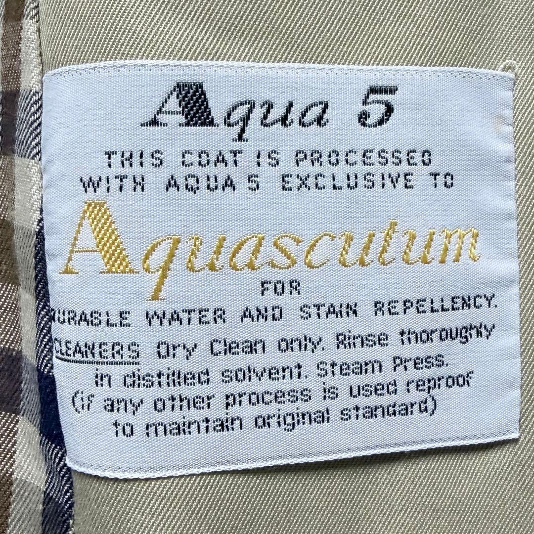 アクアスキュータム ロングトレンチコート チェック柄