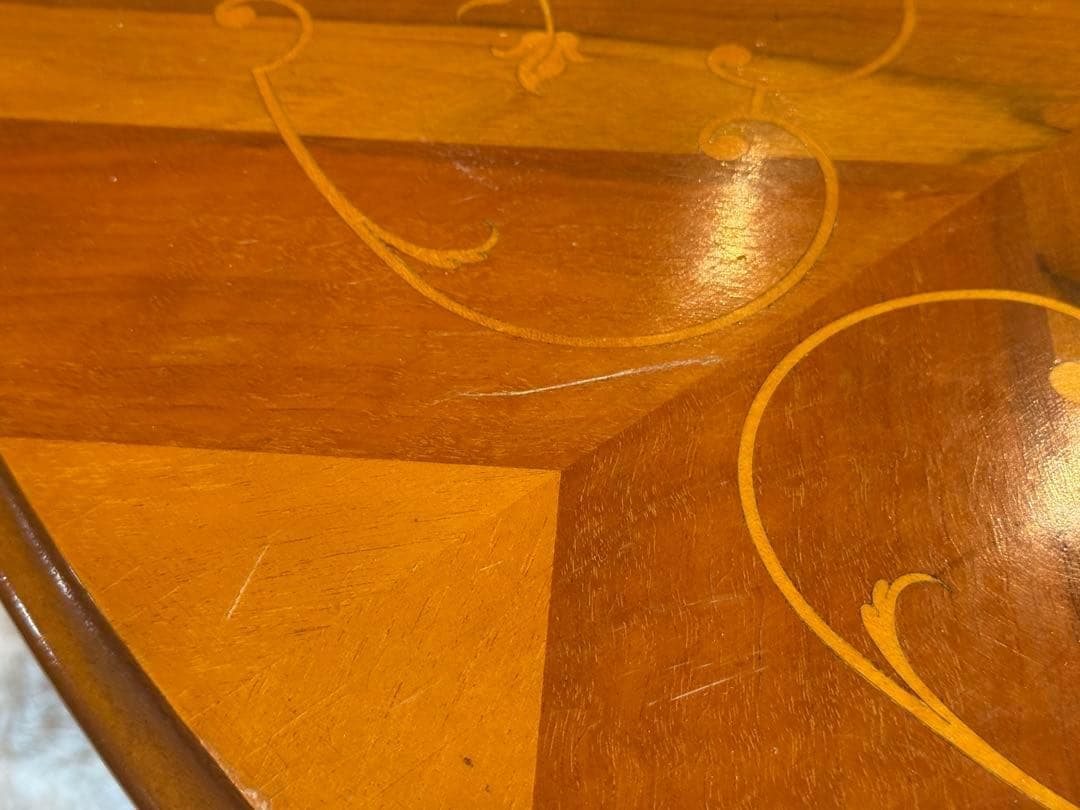 希少　象嵌　丸テーブル　センターテーブル　ラウンドテーブル　クラシック　RZ