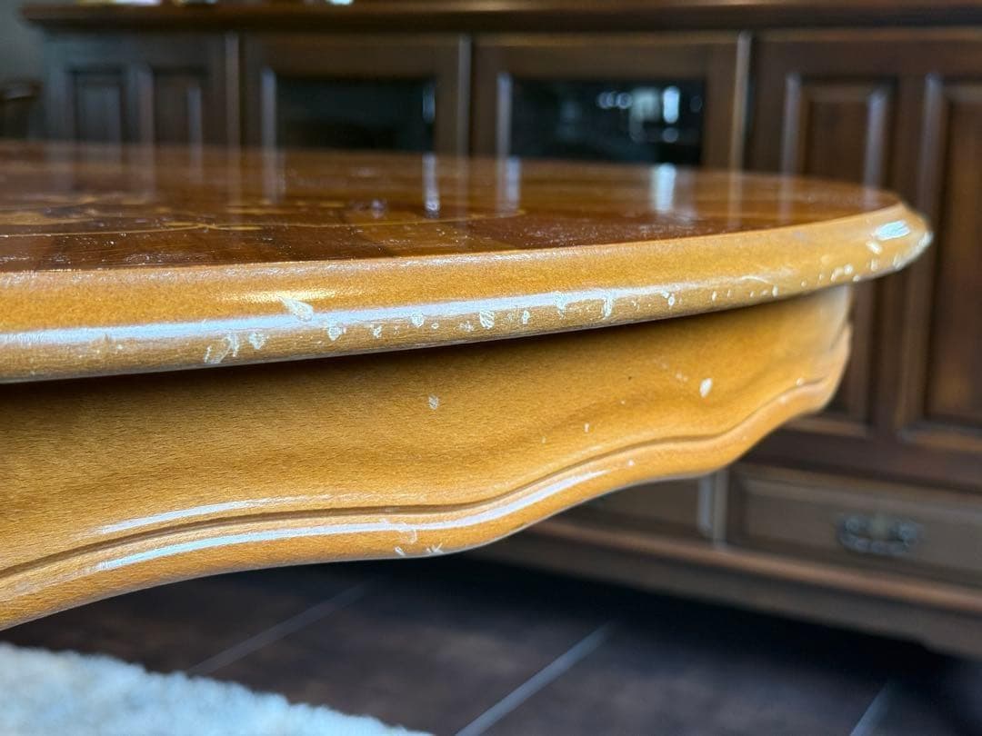 希少　象嵌　丸テーブル　センターテーブル　ラウンドテーブル　クラシック　RZ