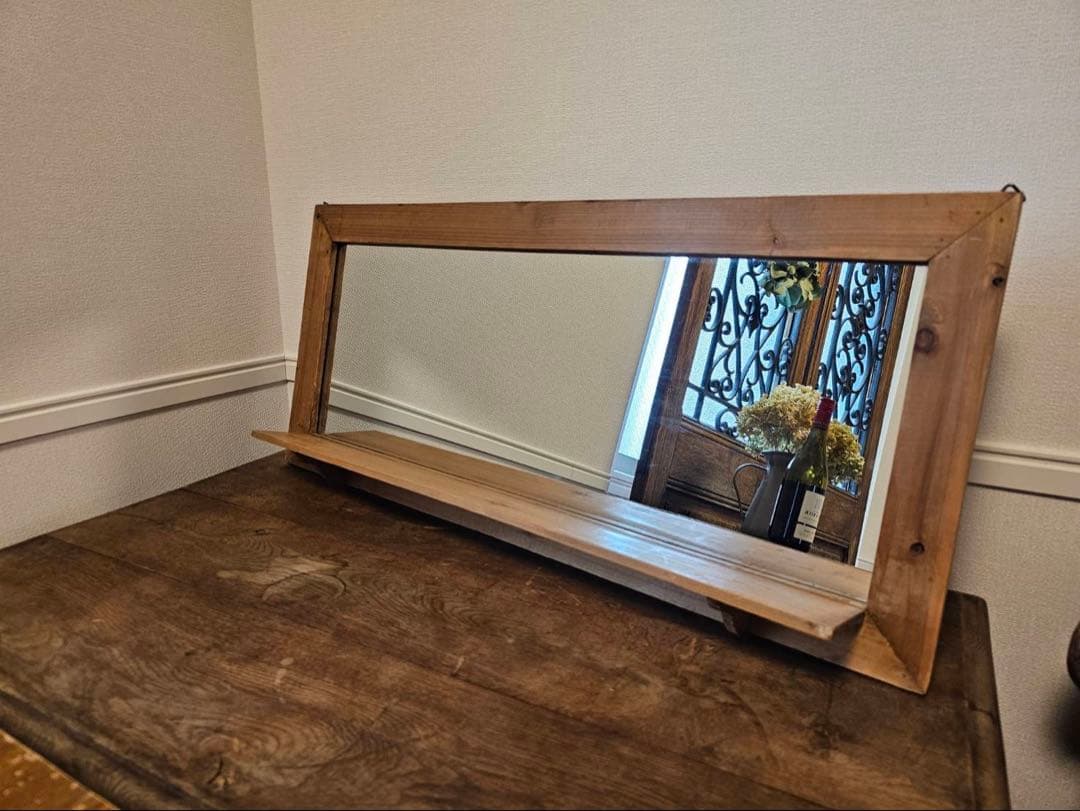 【期間限定　値下げ】木製フレーム　ミラー【送料込】